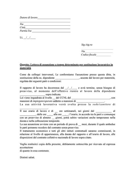 Diagramma flusso contratto sostituzione maternità
