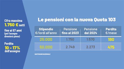 Grafico sulla Quota 103