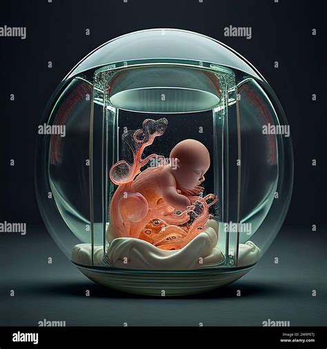 Visualizzazione futuristica di un utero artificiale o incubatrice avanzata
