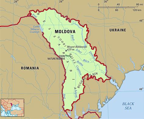 Map of Moldova showing its geographical context
