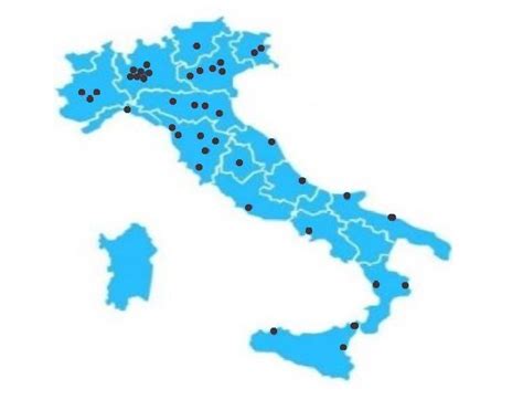 mappa delle banche del latte umano donato in Italia