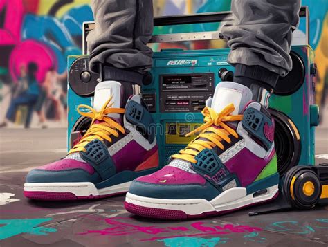 Neonato con sneakers in stile hip hop