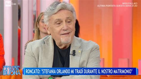 Andrea Roncato speaking on a TV show