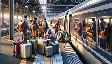 un passeggino leggero ripiegato nel vano bagagli di un treno