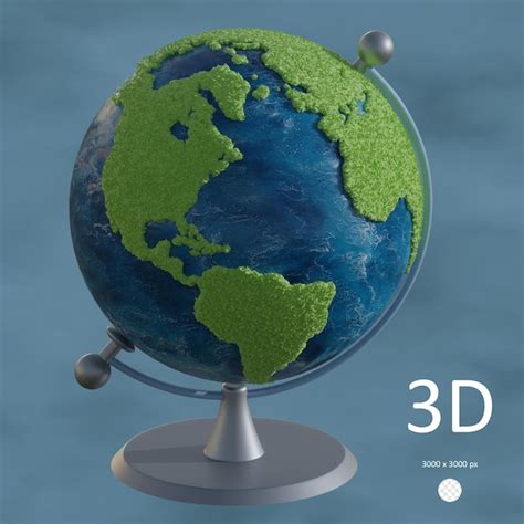 Modellino 3D del globo terrestre in un museo interattivo