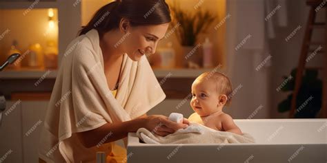 Mother applying baby oil on infant's head
