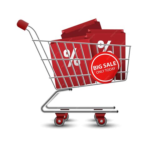 Shopping cart with sale tags