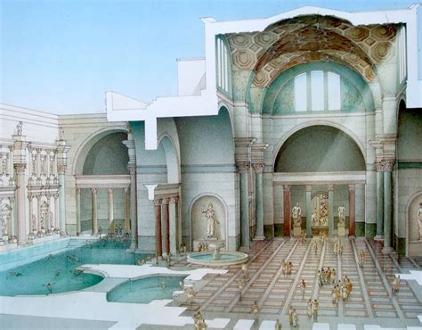 Ricostruzione di terme romane con sistemi di canalizzazione