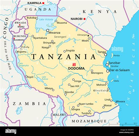 Mappa della Tanzania