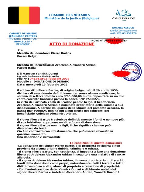 rappresentazione stilizzata di un atto notarile di donazione