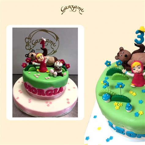 Torta finta personalizzata con nome e personaggi dei cartoni