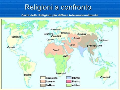 Mappa delle regioni di diffusione delle religioni menzionate