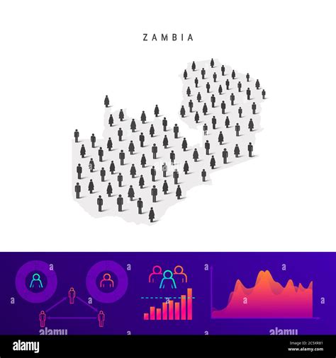 Mappa dello Zambia con densità di popolazione