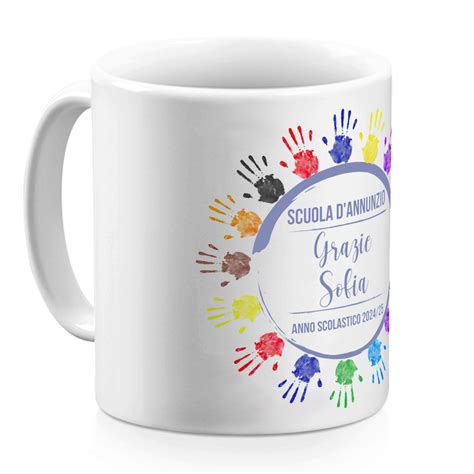 Tazza personalizzata con impronte di mani di bambino