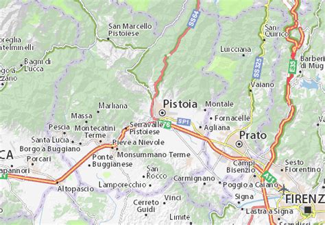 Mappa di Pistoia con indicazione dello store Dorelan