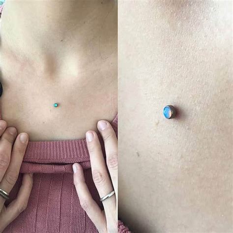 Microdermal piercing sul corpo