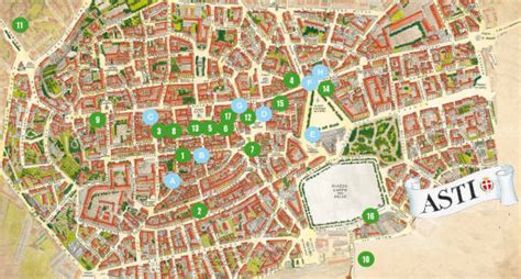 mappa di Asti con le scuole dell'infanzia segnate