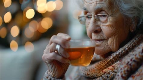 Donna che beve tè in un ambiente sereno
