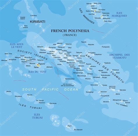 mappa concettuale degli arcipelaghi della Polinesia Francese e principali punti di interesse