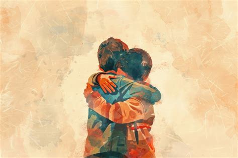 Bambino in un abbraccio protettivo