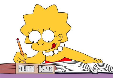 Lisa Simpson che studia