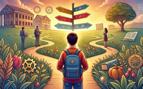 illustrazione astratta di un percorso burocratico scolastico