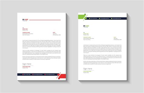 Esempio di design di carta intestata aziendale