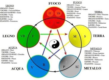 Diagramma Yin Yang e i Cinque Elementi della Medicina Cinese