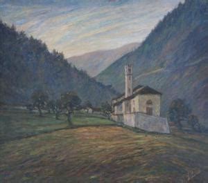 Chiesetta storica in un paesaggio montano