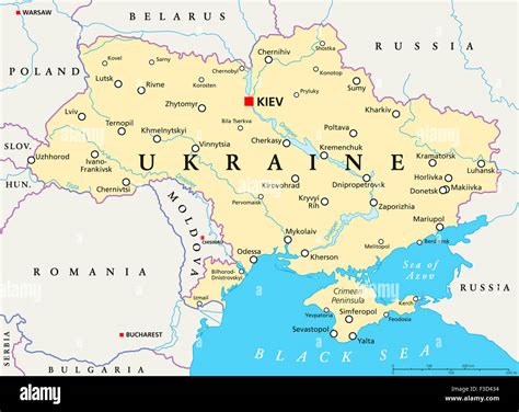 Mappa dell'Ucraina con evidenziata Kiev