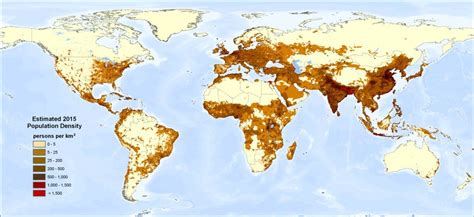 Mappa della densità di popolazione in Ghana