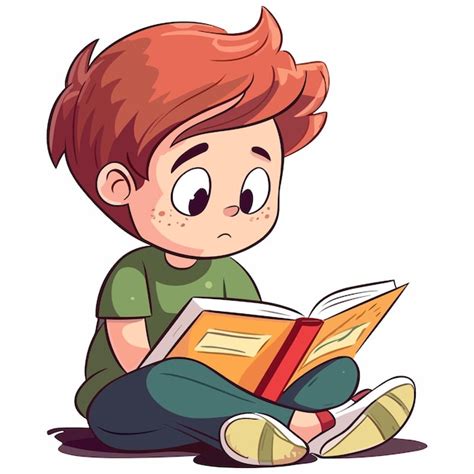 bambino che legge un giornalino colorato in un parco