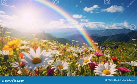 Arcobaleno su un paesaggio campestre