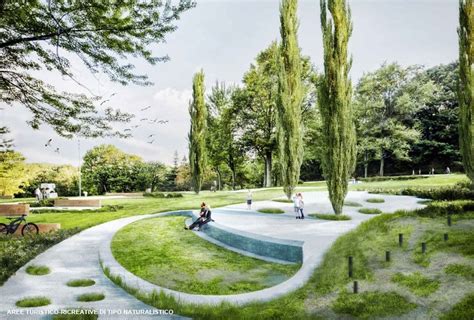Rendering architettonico del complesso ospedaliero immerso nel parco urbano