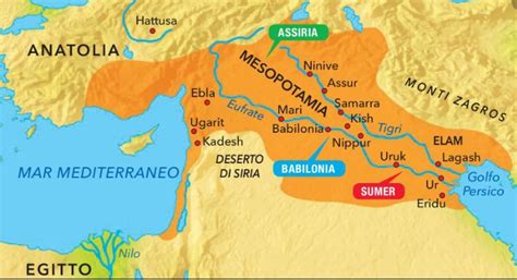Mappa della Mesopotamia Antica