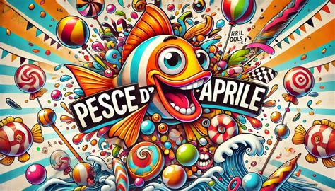 illustrazione colorata di pesciolini sorridenti e festosi per il primo aprile