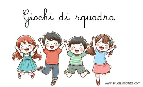 diagramma che mostra la disposizione dei bambini per i giochi di squadra