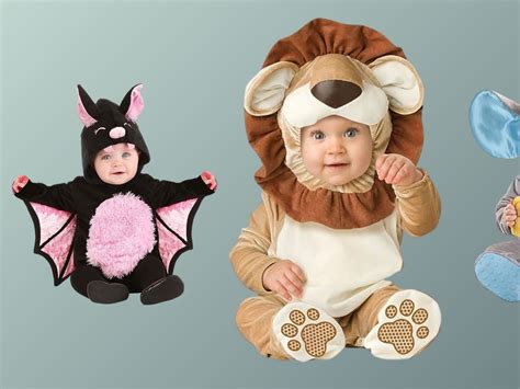 A baby dressed in a colorful animal costume in a stroller