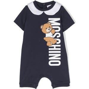 Salopette Moschino neonato con logo orsetto