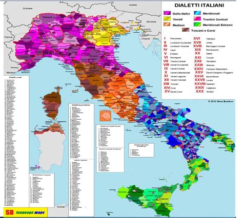 mappa concettuale delle varianti dialettali toscane