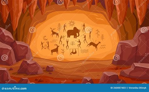 Disegno rupestre in una grotta preistorica