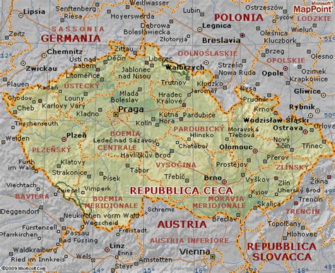 Mappa della Repubblica Ceca