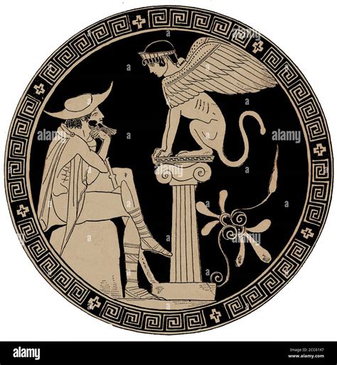 Rappresentazione del mito di Edipo e della Sfinge