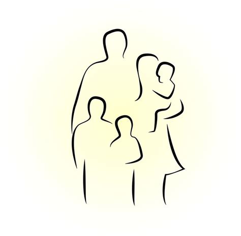 Illustrazione stilizzata di una mano umana con volti disegnati su ogni dito per rappresentare la famiglia