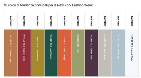 Tavolozza colori moda uomo