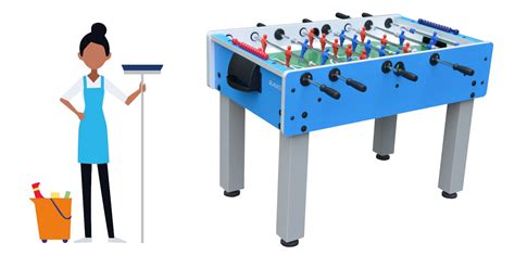 Manutenzione di un calcio balilla: pulizia delle aste