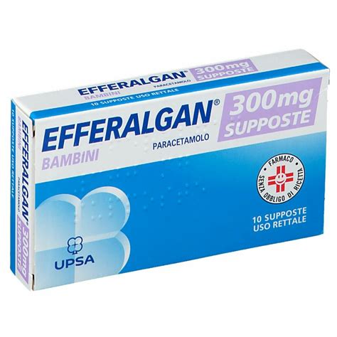 Packaging delle supposte di Efferalgan Bambini 300 mg