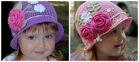 Collezione di cappellini da bimba all'uncinetto