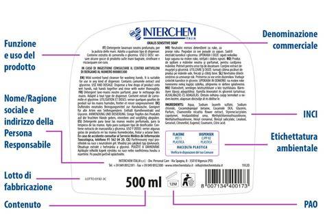 Etichetta del prodotto con informazioni tecniche e avvertenze