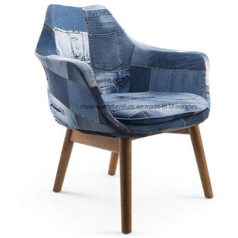 Denim patchwork chair upholstery